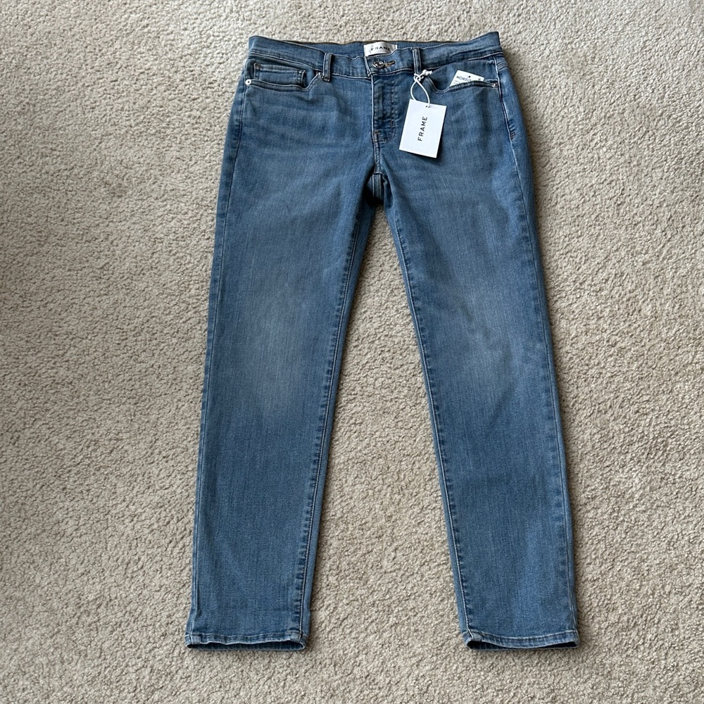 Frame Le Garcon Mid Rise Crop Boyfriend Jeans - Picture 8 of 11